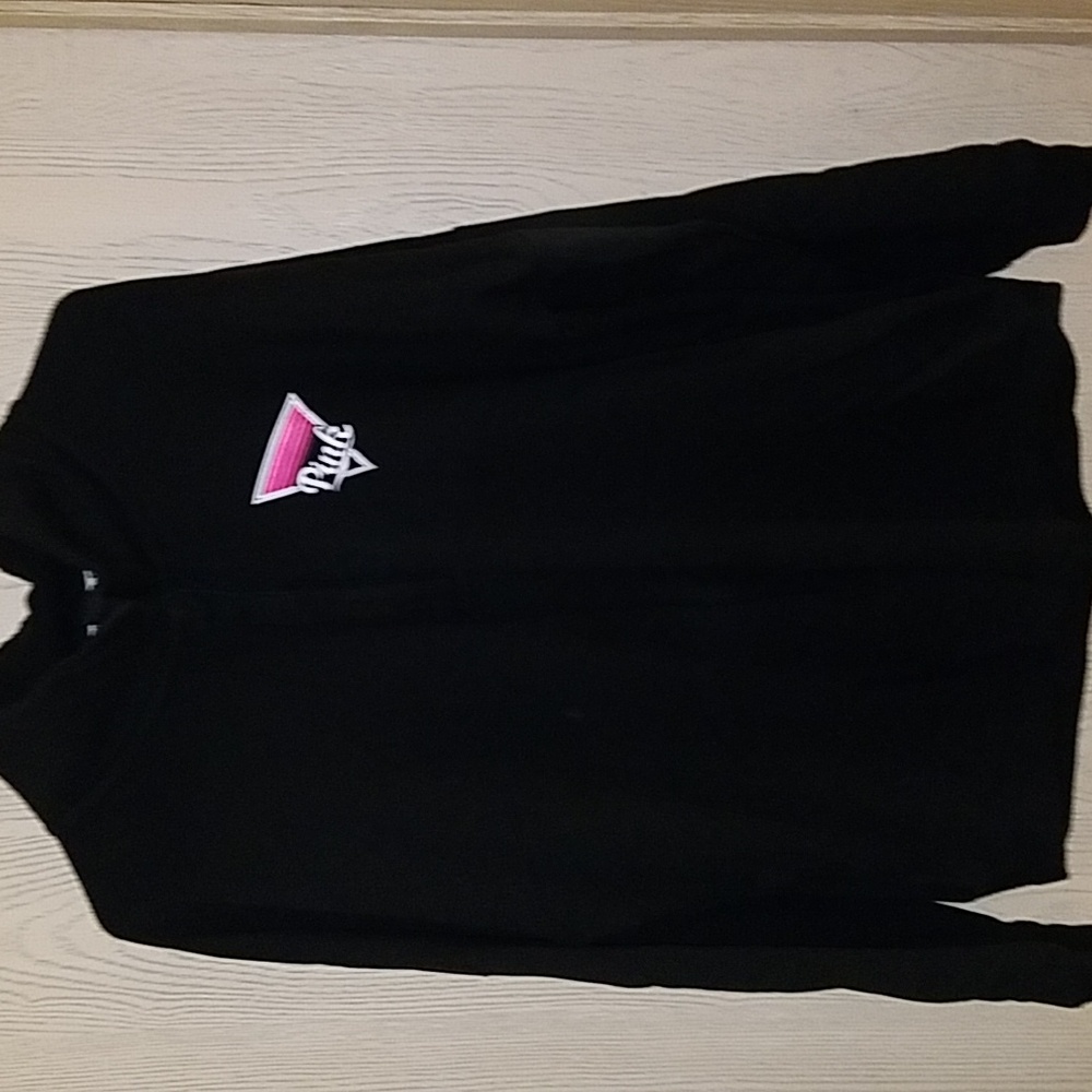 PINK- button up collar sweatshirt w/side pockets